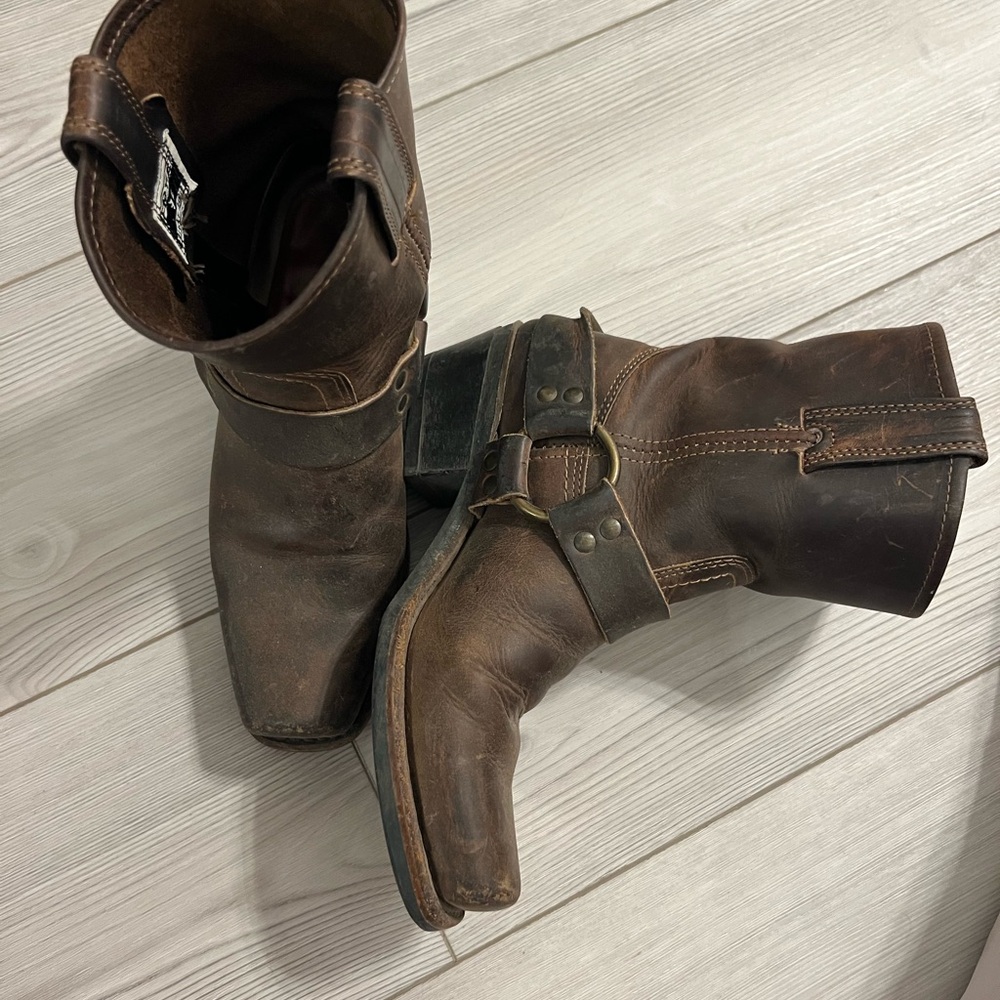 Frye Brown Leather Ankle Boots